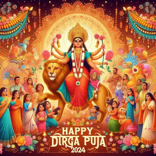 durga puja festival greetings images 2024