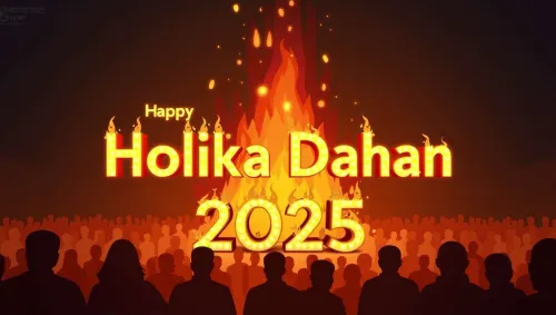 dynamic happy holika dahan 2025 celebration photos with vibrant cultural motifs