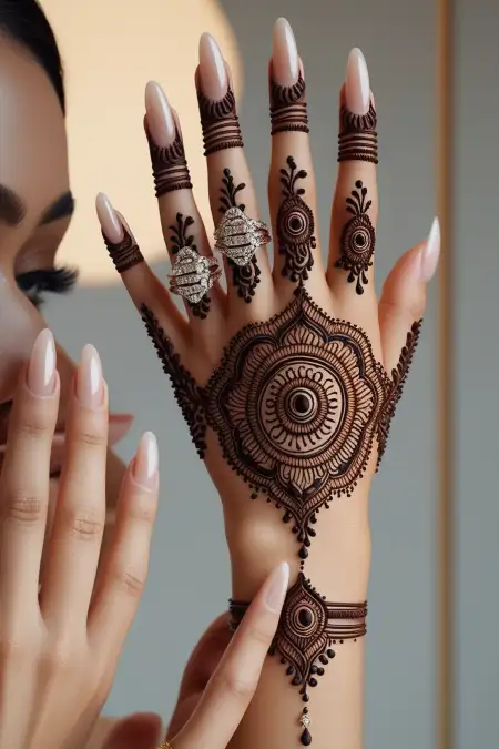 Easy Karva Chauth Hand Mehndi Design - Free Hand Mehndi Design Download
