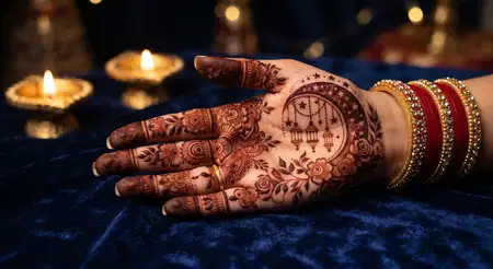 easy karwa chauth mehndi design for beginners