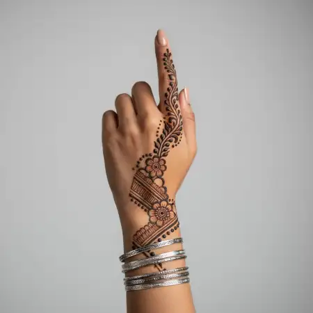 Easy New Mehndi Design For Left Hand Beginners - Free New Mehndi Design Download