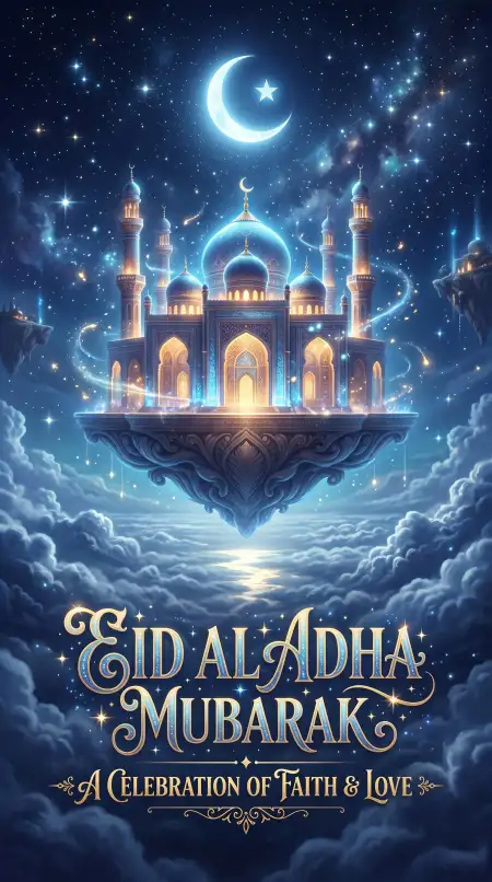 Eid Al Adha Greeting Card Digital Art 2026 - Free Eid Al Adha Greeting Card 2026 Download