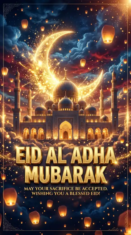 Eid Al Adha Greeting Card For Mobile Wallpaper 2026 - Free Eid Al Adha Greeting Card 2026 Download