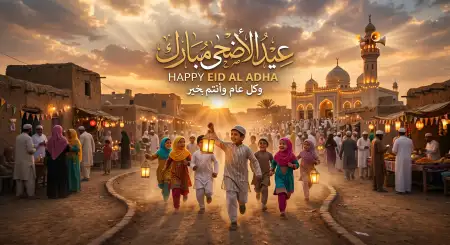 Eid Al Adha Greeting Card For Whatsapp 2026 - Free Eid Al Adha Greeting Card 2026 Download