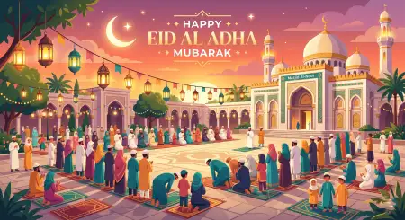 Eid Al Adha Greeting Card Hindi Text 2026 - Free Eid Al Adha Greeting Card 2026 Download