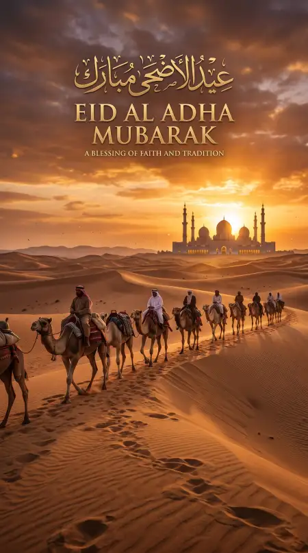 Eid Al Adha Greeting Card Luxury Style 2026 - Free Eid Al Adha Greeting Card 2026 Download