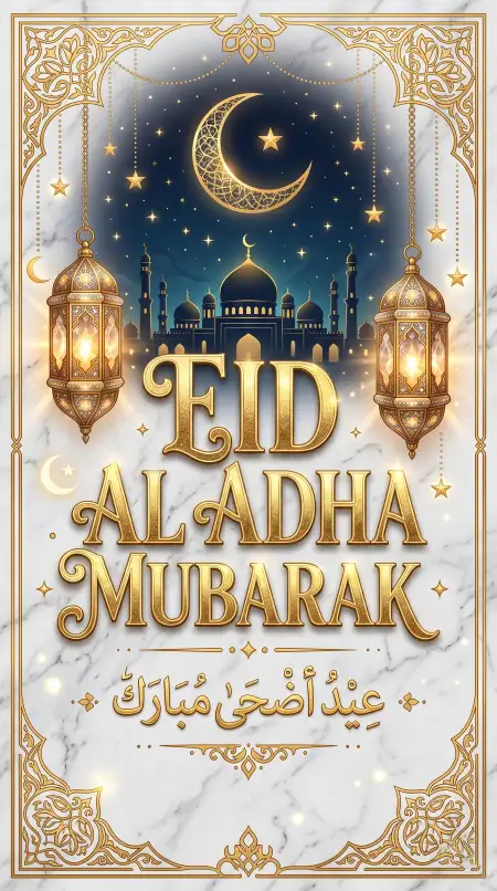 Eid Al Adha Greeting Card Printable 2026 - Free Eid Al Adha Greeting Card 2026 Download