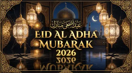 Eid Al Adha Greeting Card Square Design 2026 - Free Eid Al Adha Greeting Card 2026 Download
