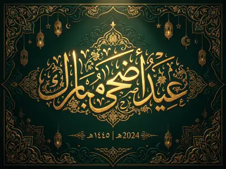 Free Eid Al Adha Mubarak 2026 Beautiful Arabic Typography Image Download
