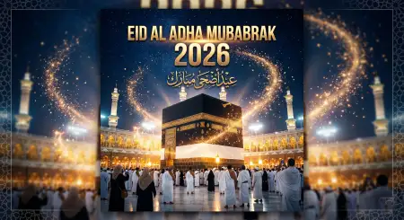 Free Eid Al Adha Mubarak 2026 Creative Islamic Social Post Image Download