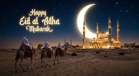 Free Eid Al Adha Mubarak 2026 Happy Bakrid Wishes Wallpaper Image Download