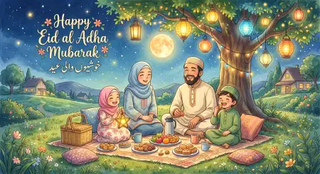 Free Eid Al Adha Mubarak 2026 Islamic Vector Illustration Image Download
