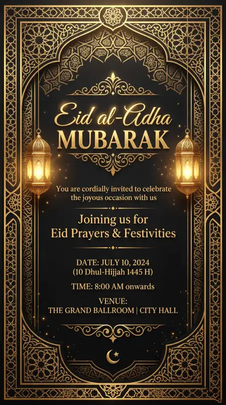 Free Eid Al Adha Mubarak 2026 Premium Festival Flyer Design Image Download