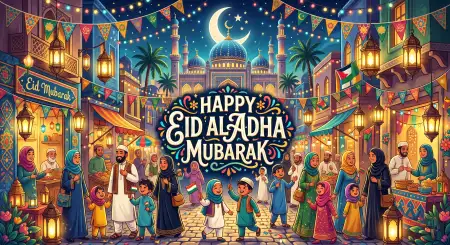 Free Eid Al Adha Mubarak 2026 Stylish Festival Typography Art Image Download