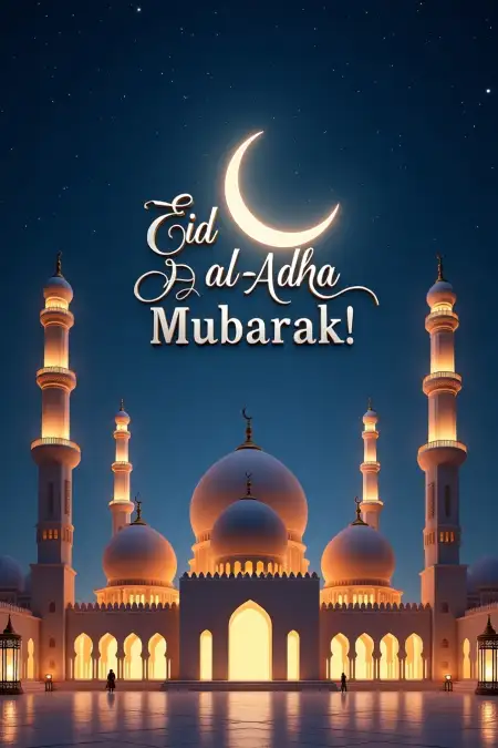 Eid Al Adha Mubarak Greeting Card Online - Free Related Eid Al Adha Mubarak Image