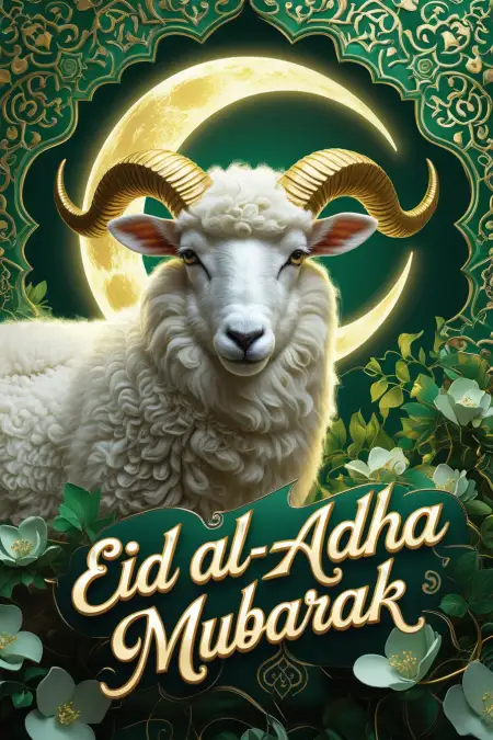 Eid Al Adha Mubarak Pic With Goat - Free Related Eid Al Adha Mubarak Image