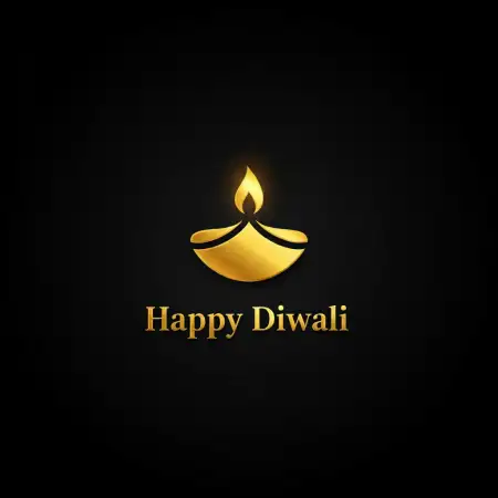 Elegant Golden Happy Diwali Text On Dark Background Wallpaper - Free Happy Diwali Text Download