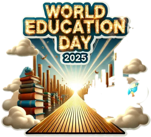 elegant world education day 2025 png art