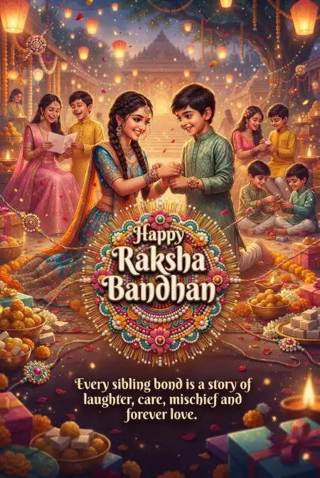 Emotional Rakhi Greetings For Little Sister - Free Happy Raksha Bandhan Greetings Download