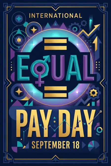 end gender pay inequality social media post - International Equal Pay Day 2026
