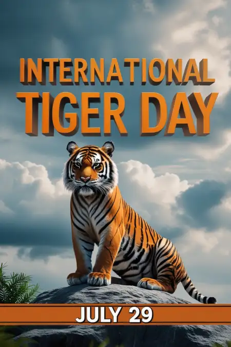 Endangered Tiger Poster With Message - Free International Tiger Day Download
