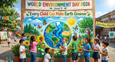 Environment Day Artwork For School Students 2026 - Free World Environment Day Kids Artwork 2026 Download