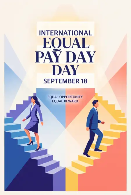equal pay for women awareness poster - International Equal Pay Day 2026