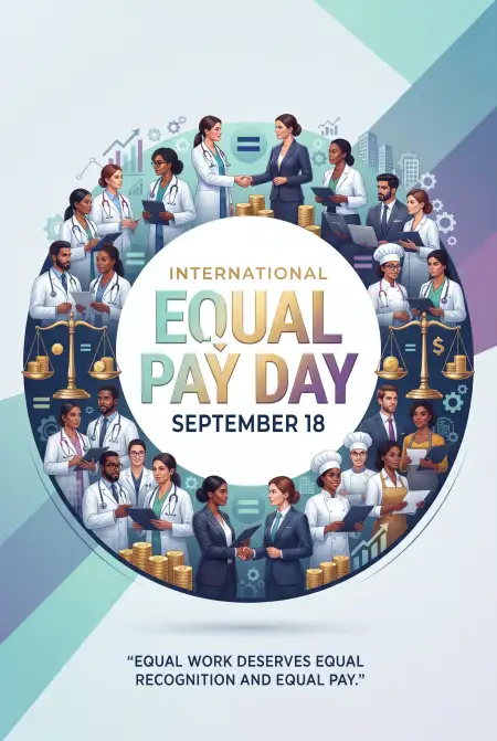 equal pay workplace equality poster - International Equal Pay Day 2026