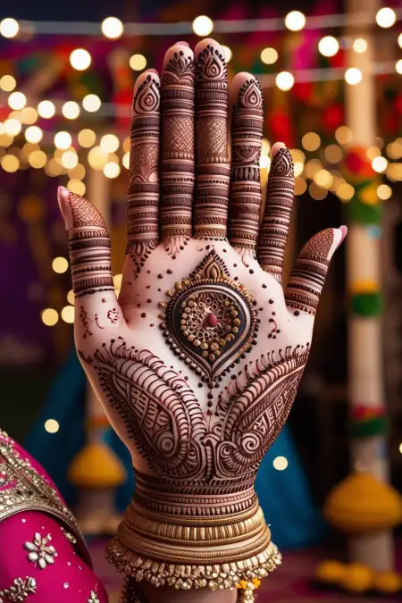 Free Fancy Mehndi Design For Teej Festival Image Download
