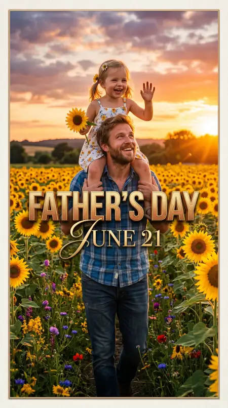 Fathers Day 2026 Custom Photo Card Template - Free Fathers Day 2026 Download