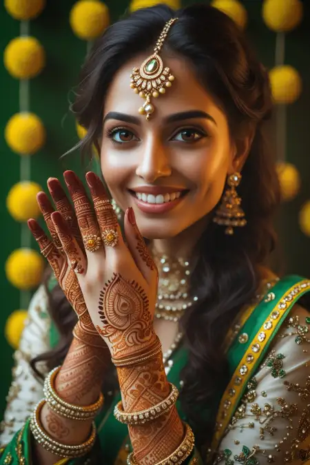 Festival Special Mehndi Design With Name - Free Hariyali Teej Mehndi Design Download