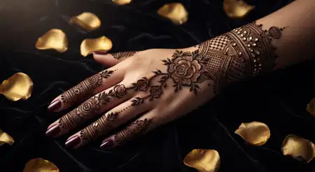 floral arabic karwa chauth mehndi design