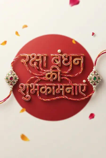 Free Flower And Rakhi 3d Hindi Typography Raksha Bandhan Creative Image Image Download