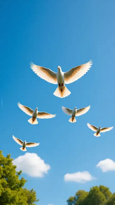 Free Stock White Dove Flying In Blue Sky Image - Free Blue Sky Download