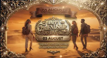 Free Friendship Day 2026 Golden Typography Image Download
