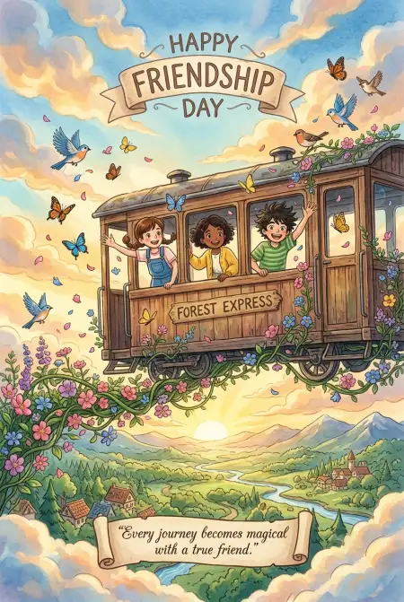 Free Friendship Day 2026 Pixar Style Illustration Image Download
