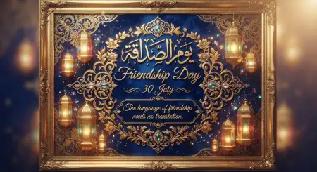 Free Friendship Day Calligraphy Design Background Image Download