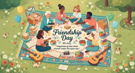 Free Friendship Day Kids Illustration Background Image Download