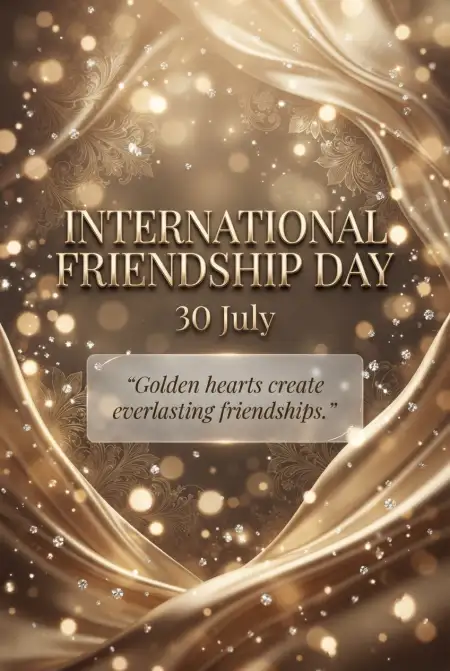 Free Friendship Day Luxury Gold Typography Background Image Download