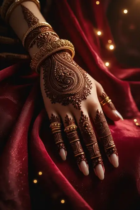 Front Hand Mehndi Design With Peacock - Free Hand Mehndi Design Download