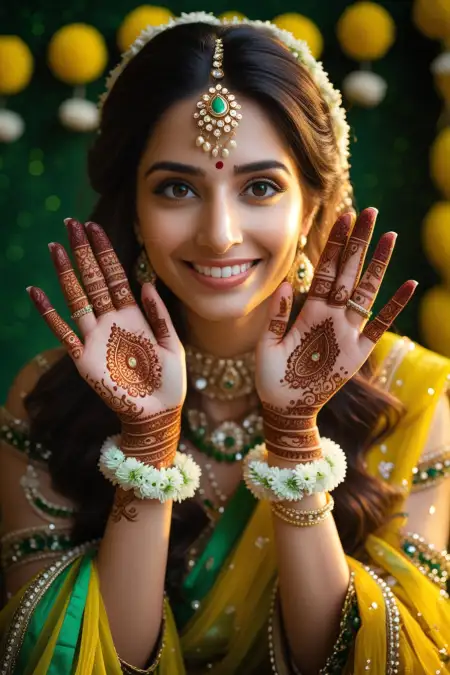 Full Arm Mehndi For Hariyali Teej - Free Hariyali Teej Mehndi Design Download