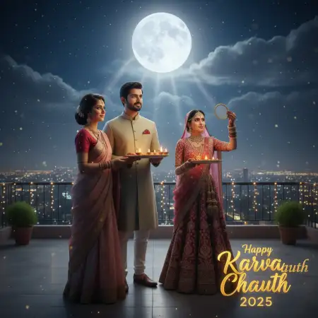 Funny Karva Chauth 2025 Messages For Couples - Free Happy Karva Chauth Download