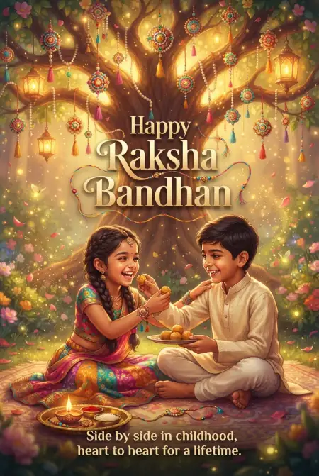 Free Funny Raksha Bandhan Wishes For Children Image Download