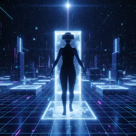 Free Future Technology Metaverse Background Download