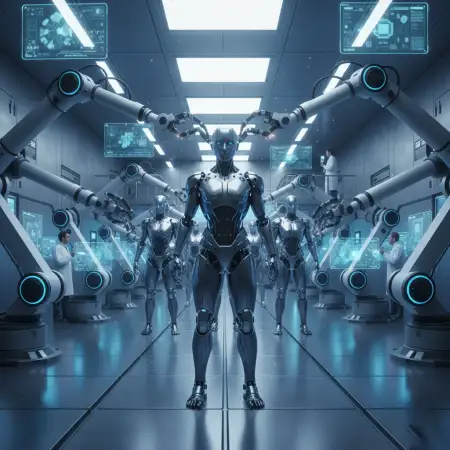 Free Future Technology Robotics Background Download