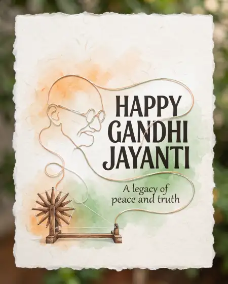 gandhi jayanti 2026 greeting card - Gandhi Jayanti 2026