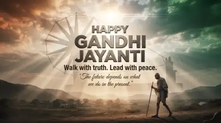 gandhi jayanti truth and peace wishes 2026 - Gandhi Jayanti Wishes 2026 Vector