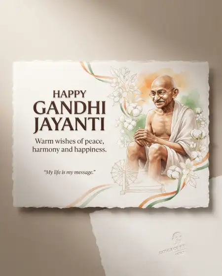 gandhi jayanti wishes 2026 greeting card - Gandhi Jayanti Wishes 2026