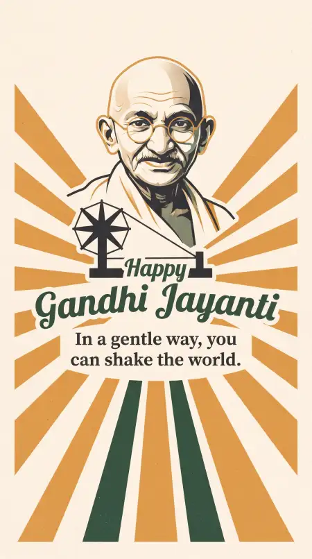 gandhi jayanti wishes with charkha and quotes 2026
