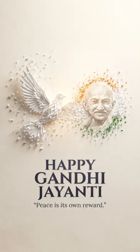 gandhi jayanti wishes with mahatma gandhi image 2026 - Gandhi Jayanti Wishes 2026 Vector